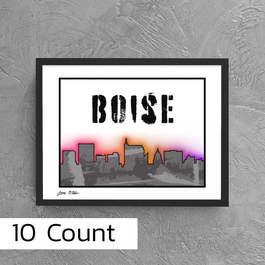 10 Pack - "Boise Skyline" Art Print image 0