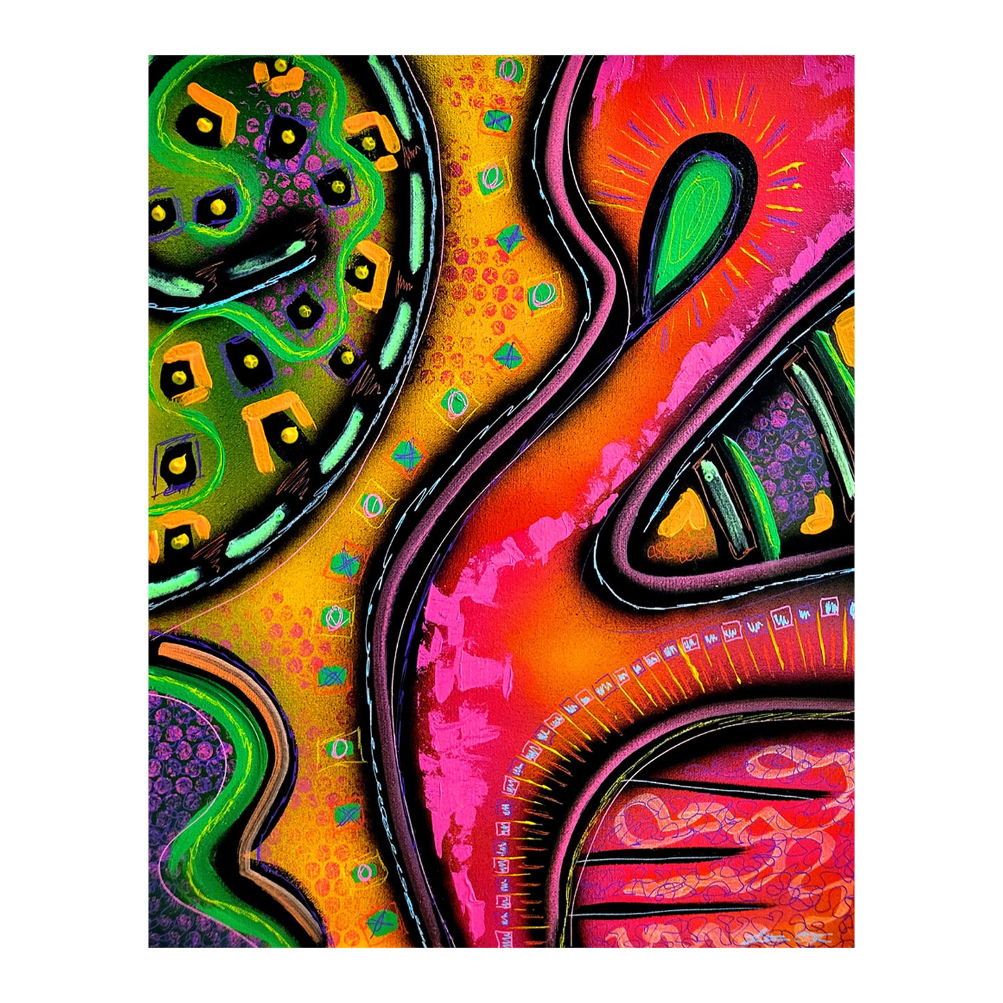 "Abstract Flamingo" Original Painting image 1