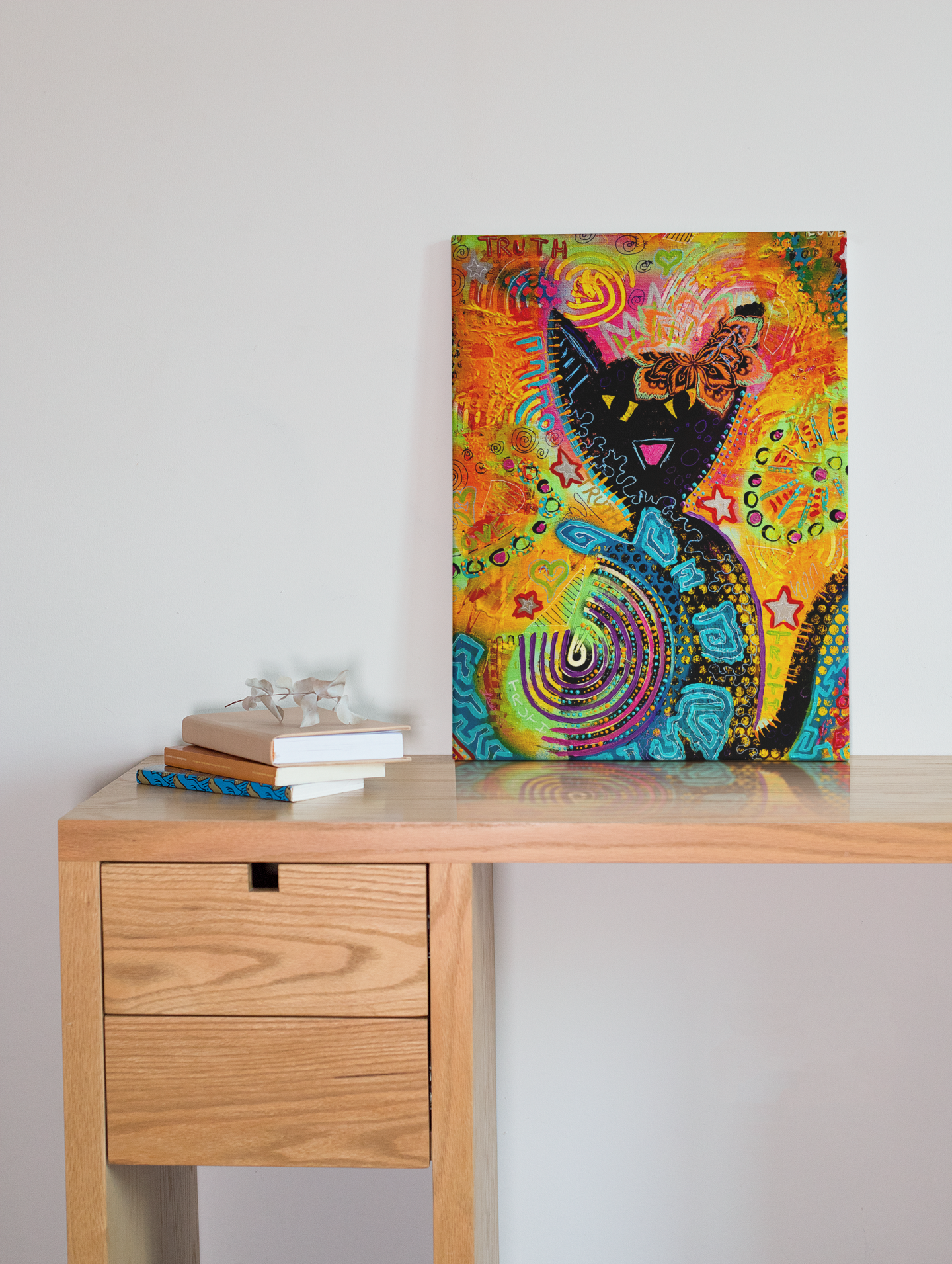 "Truth and Love Cat" Original Painting image 0