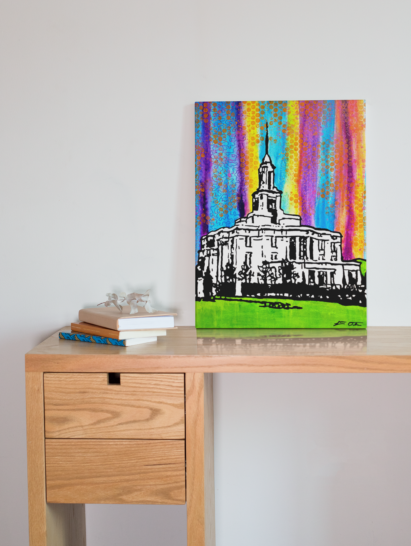 "Payson Utah Temple" Original Painting image 0