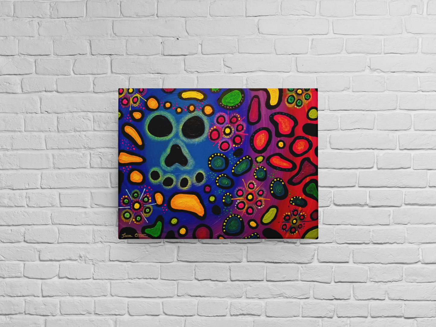 "Spectrum Skull" Original Painting image 0