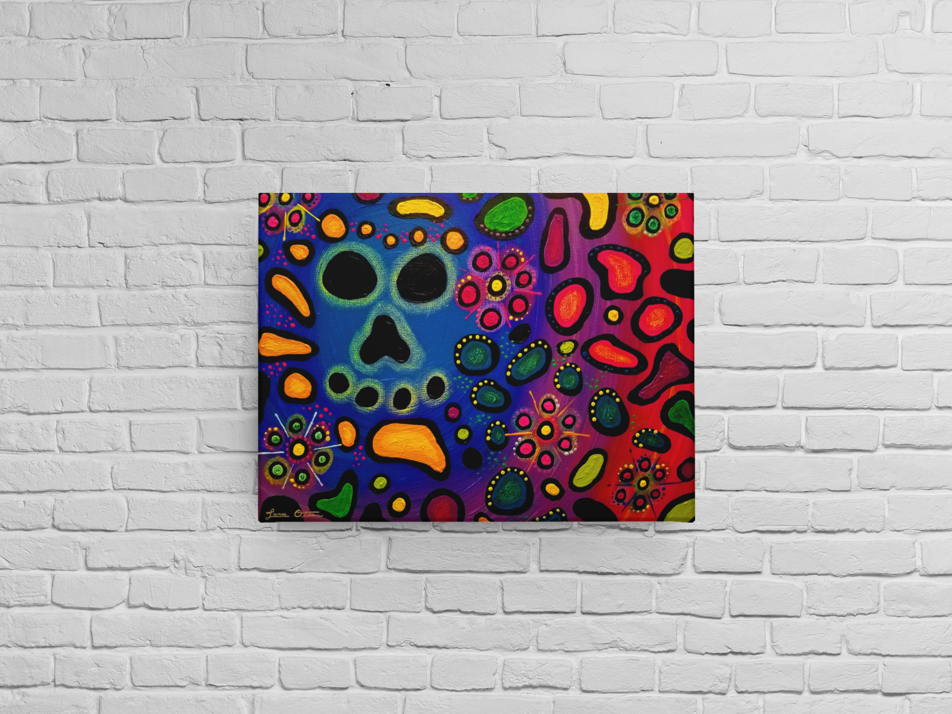 "Spectrum Skull" Original Painting image 0