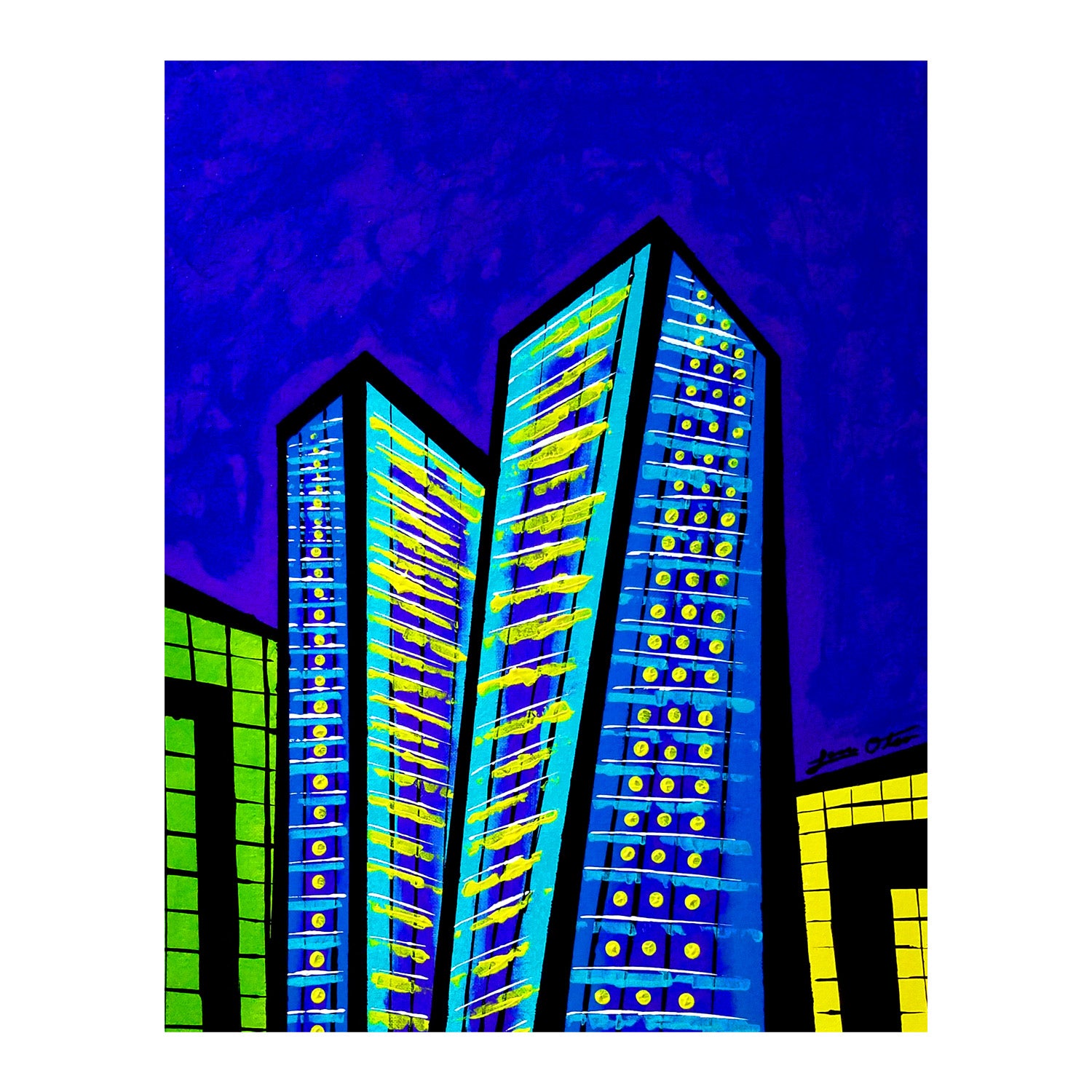 "Veer Towers" Original Painting image 1