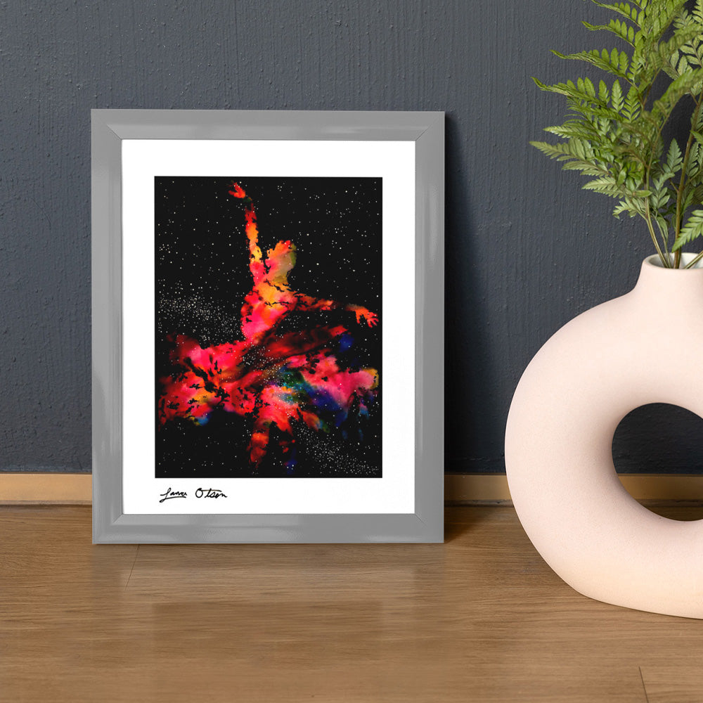 "Orange Galaxy Dancer" Art Print image 0