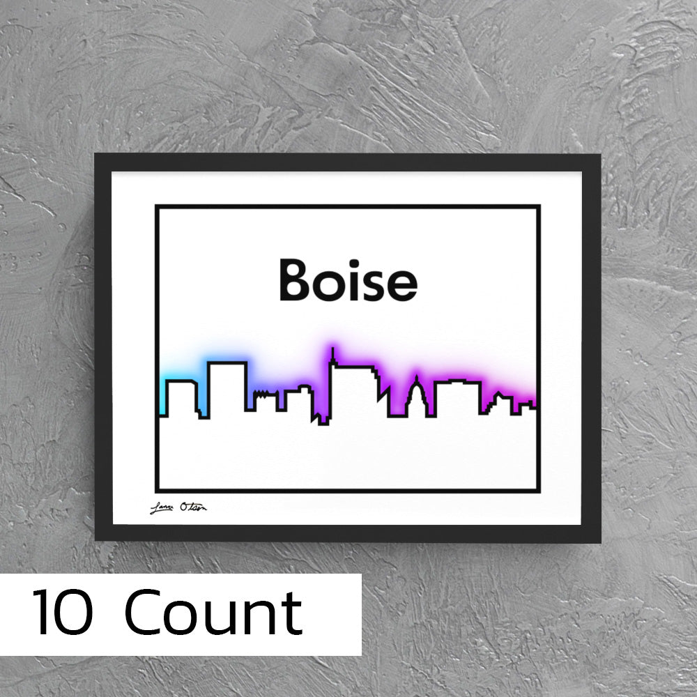 10 Pack - "Boise Vaporwave Skyline" Art Print image 0