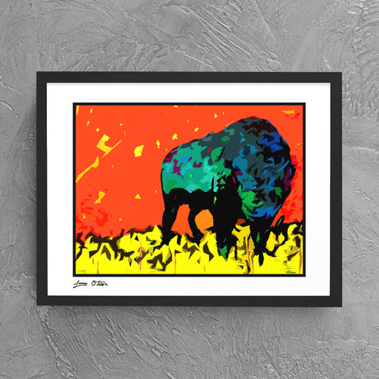 "Detextured The Immortal Bison" Art Print image 0