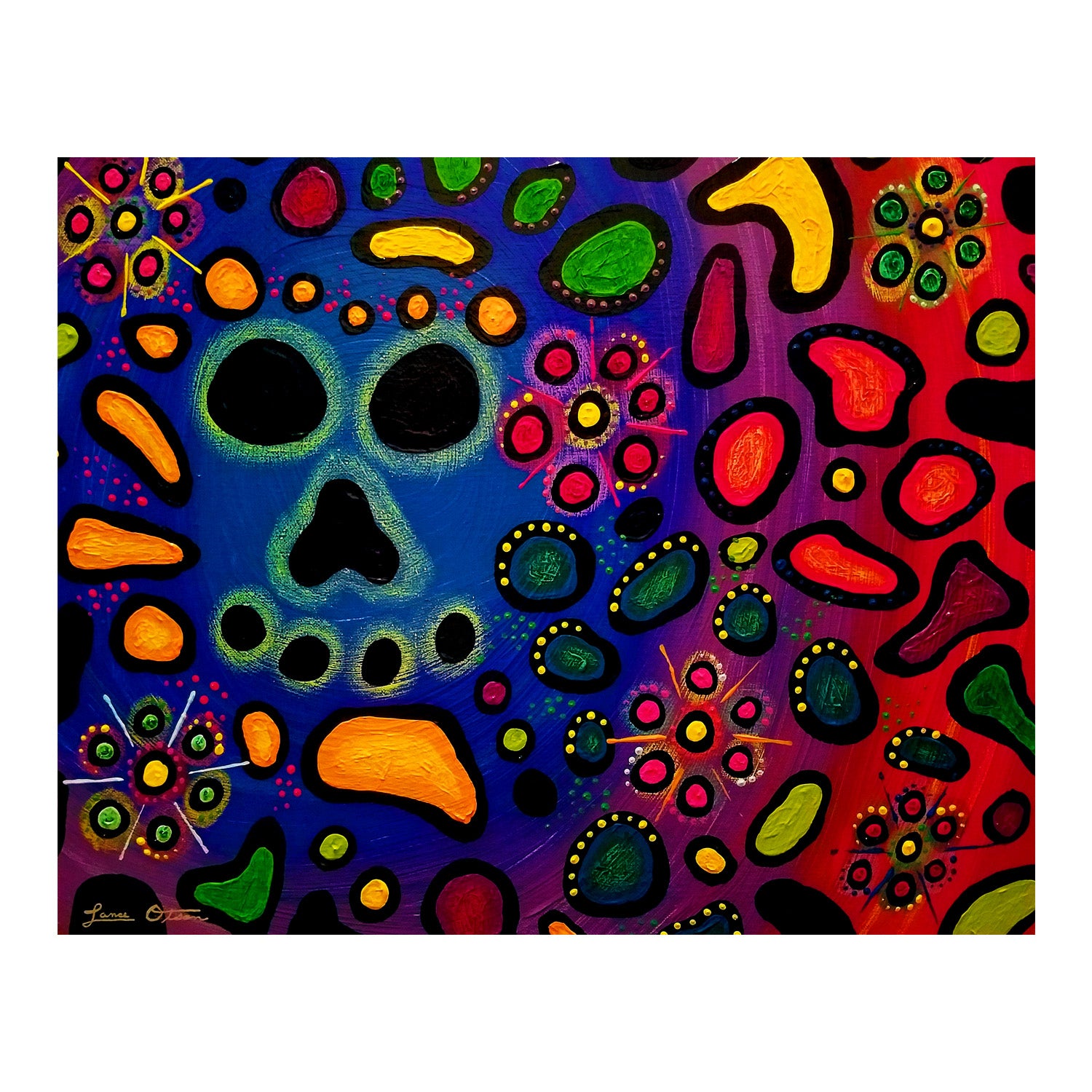 "Spectrum Skull" Original Painting image 1