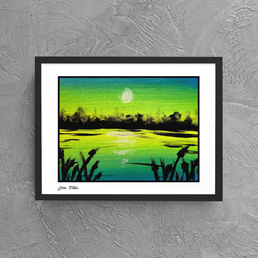 "Moonlight Lake" Art Print image 0