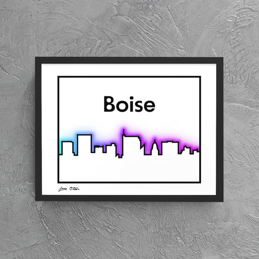 "Boise Vaporwave Skyline" Art Print image 0