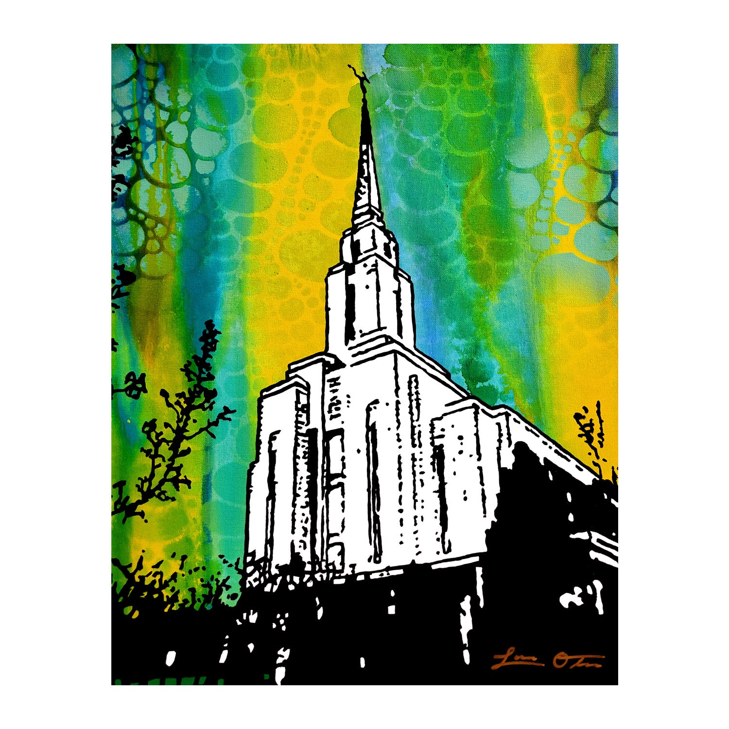 "Oquirrh Mountain Temple" Original Painting image 1