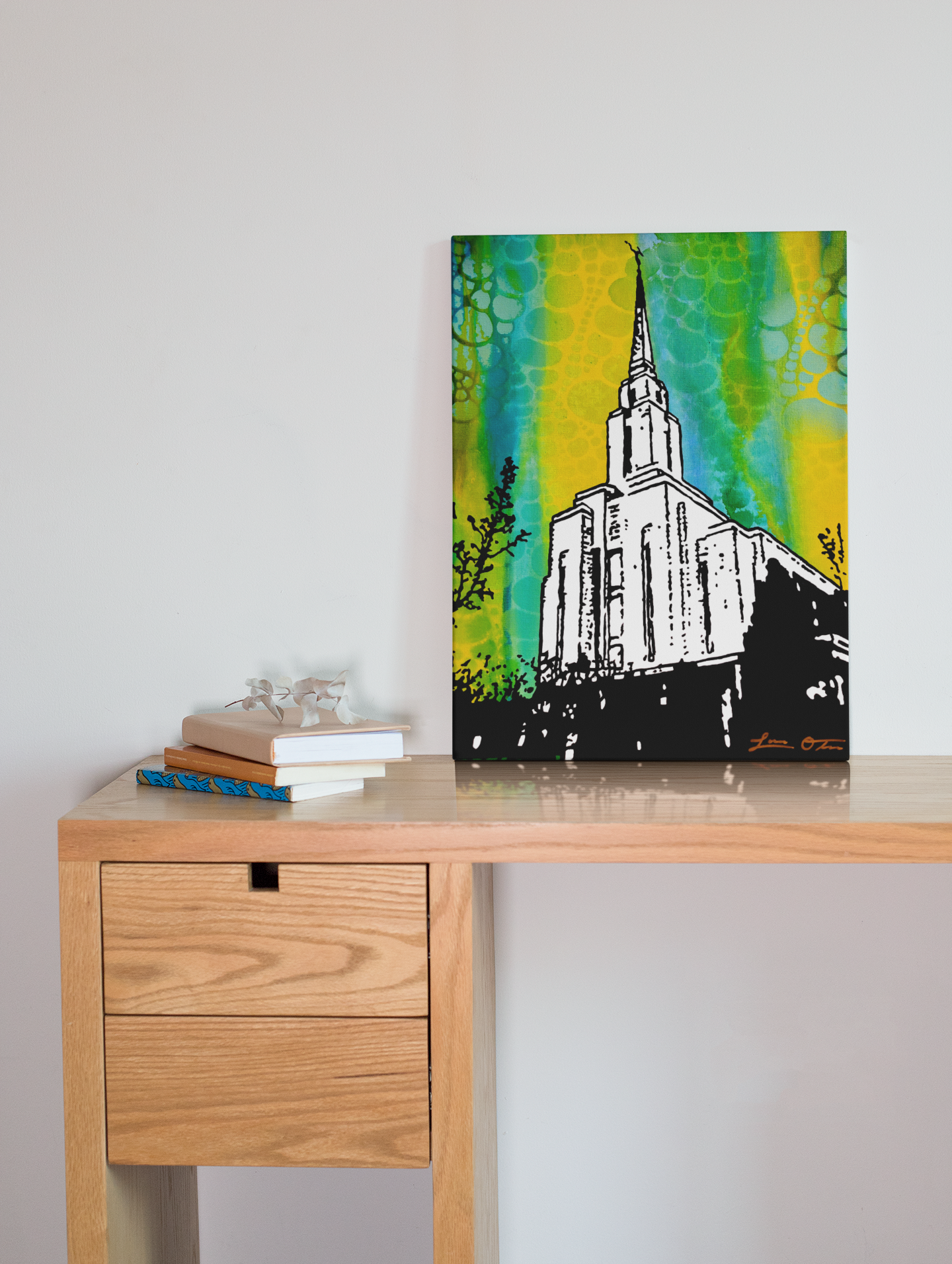 "Oquirrh Mountain Temple" Original Painting image 0