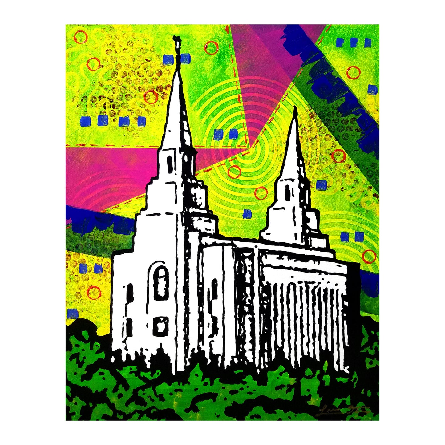 "Kansas City Temple" Original Painting image 1