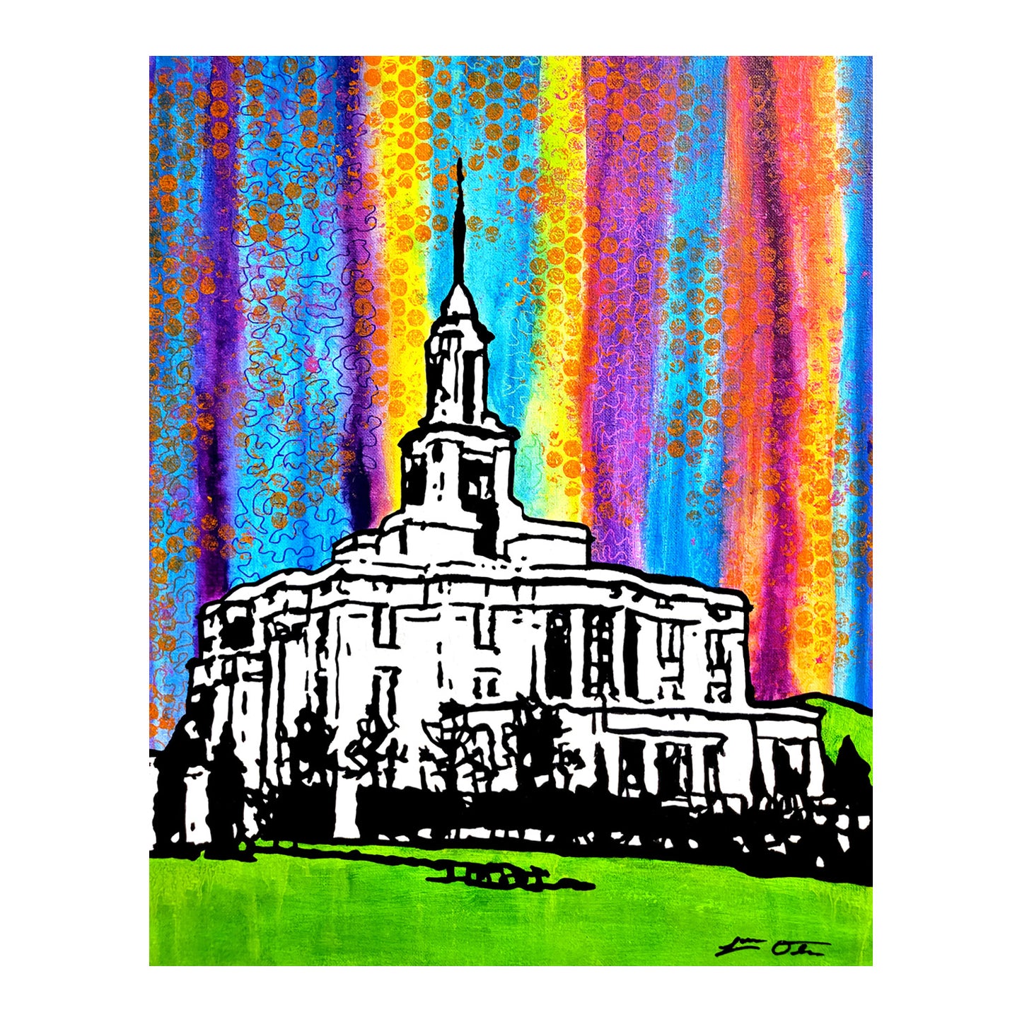 "Payson Utah Temple" Original Painting image 1